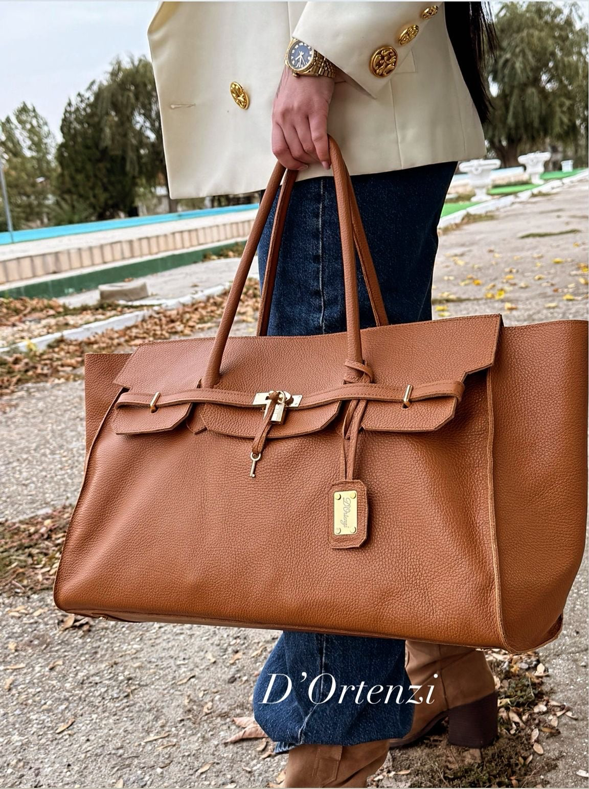 Travel Camel full grain leather bag -Unisex