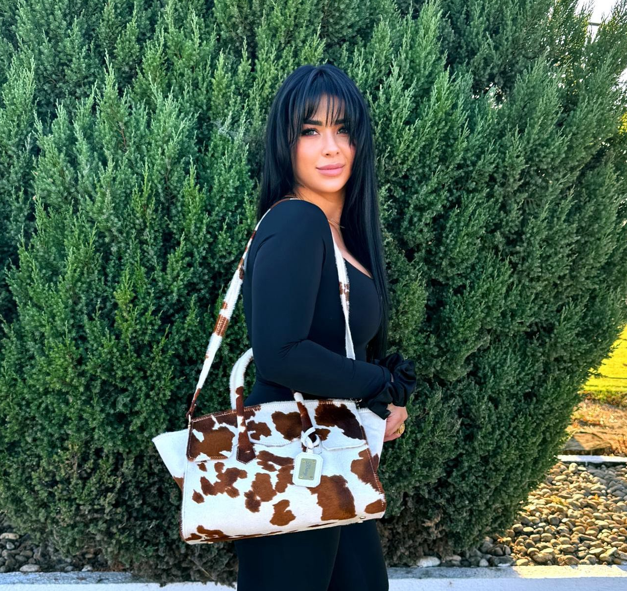 Cow Print Pony Leather Bag
