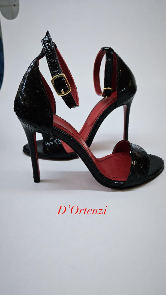 Black Python Timeless Sandals