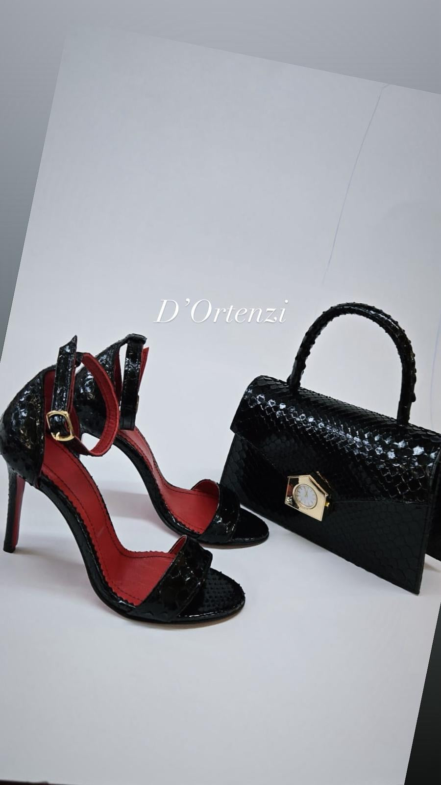 Black Python Timeless Bag