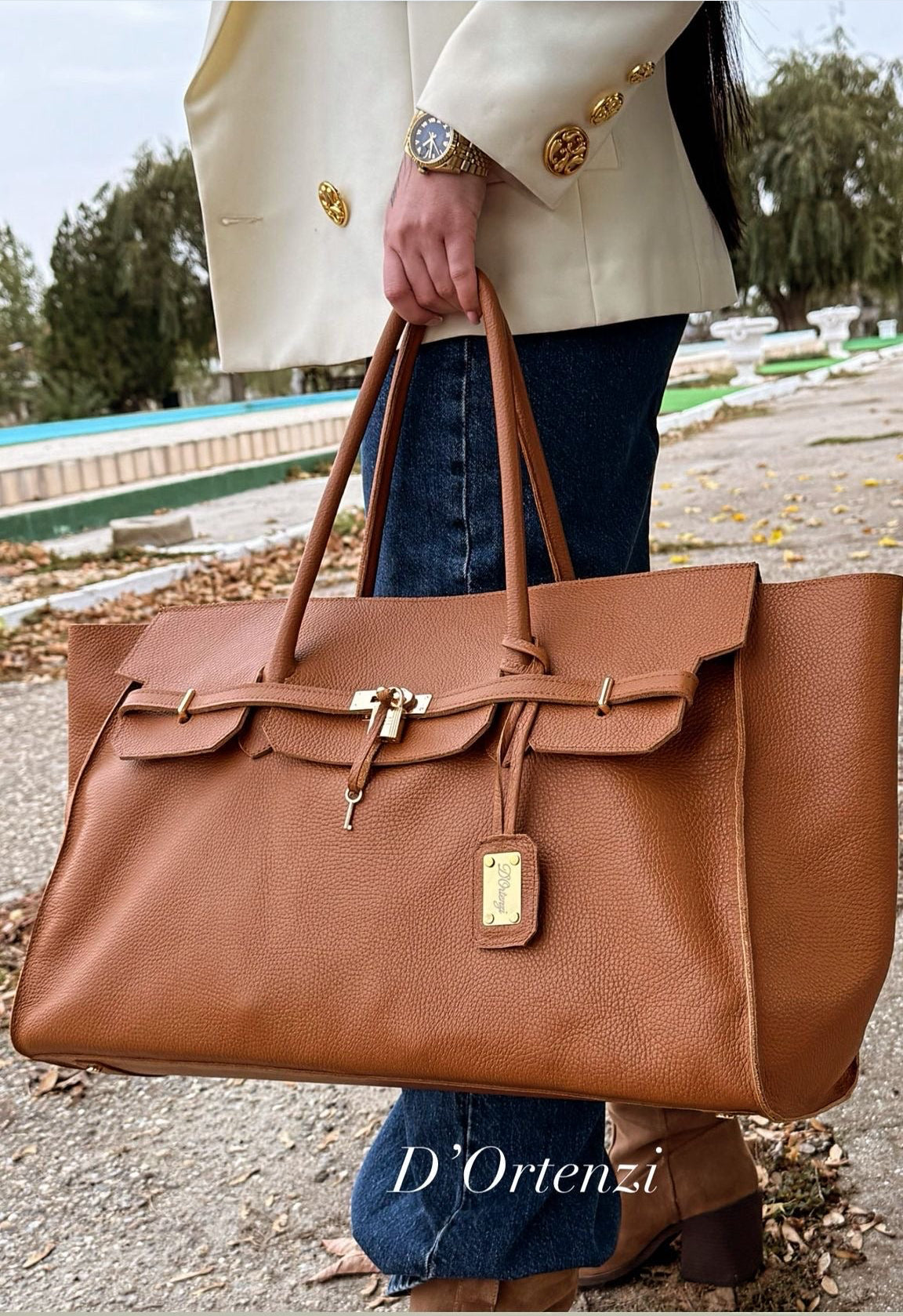 Travel Camel full grain leather bag -Unisex