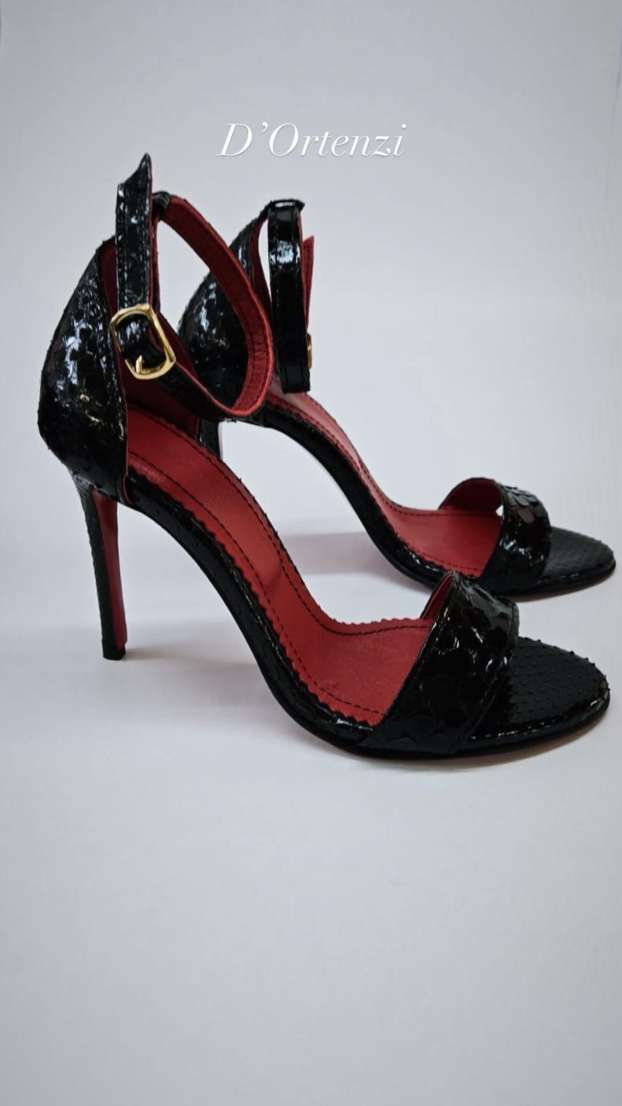 Black Python Timeless Sandals