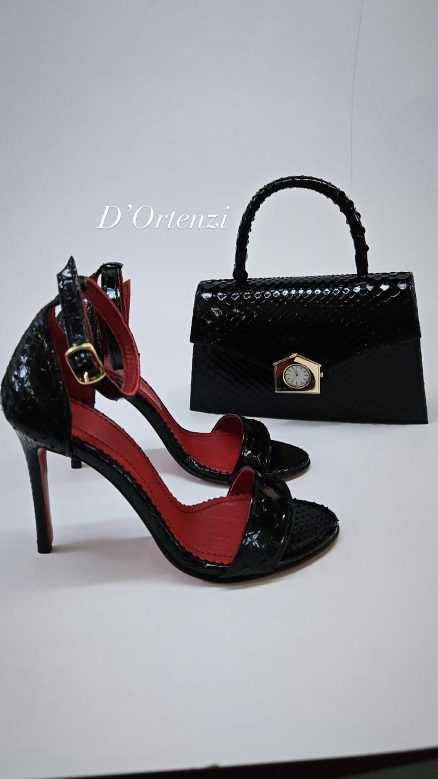 Black Python Timeless Bag