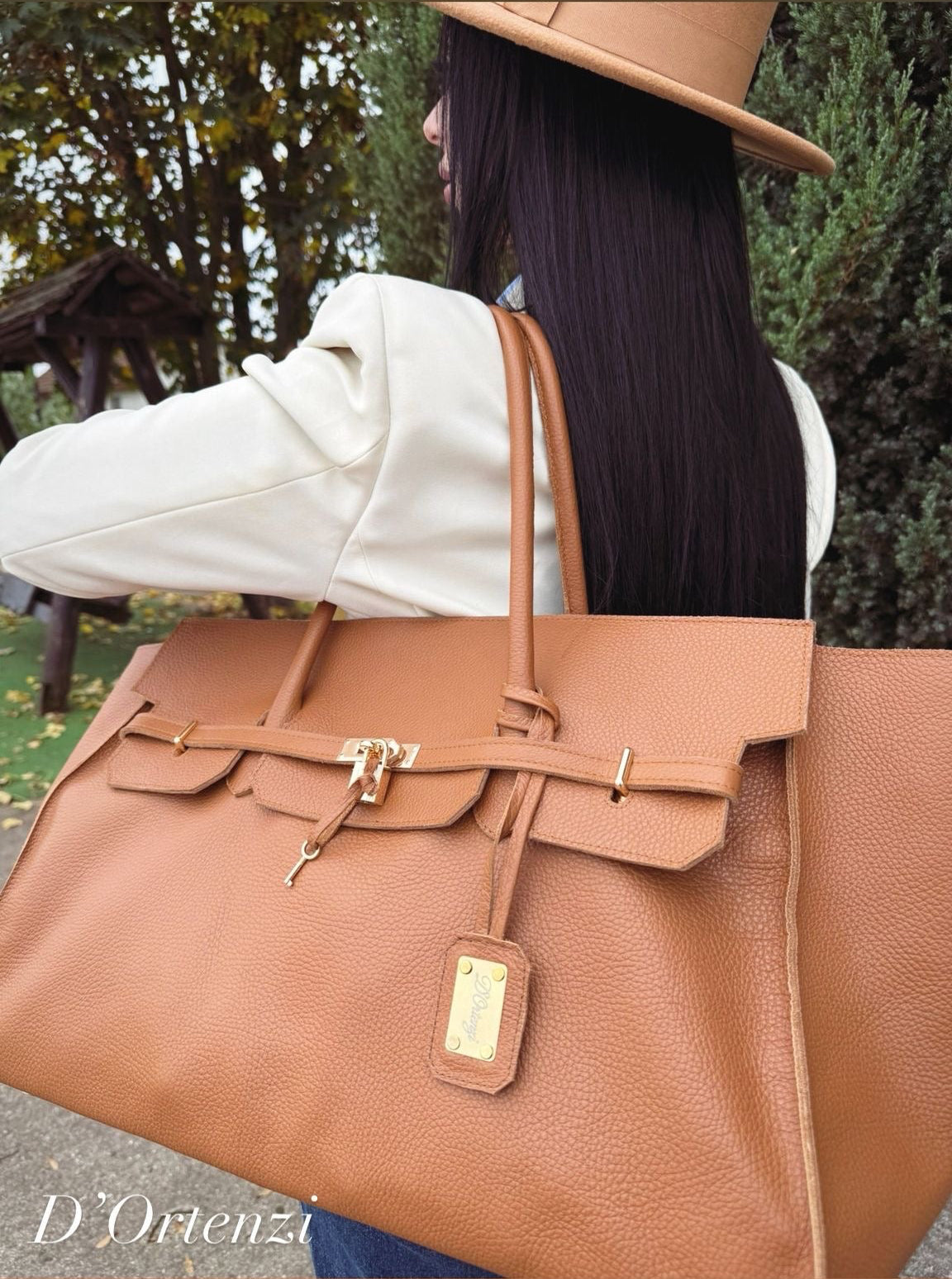 Travel Camel full grain leather bag -Unisex