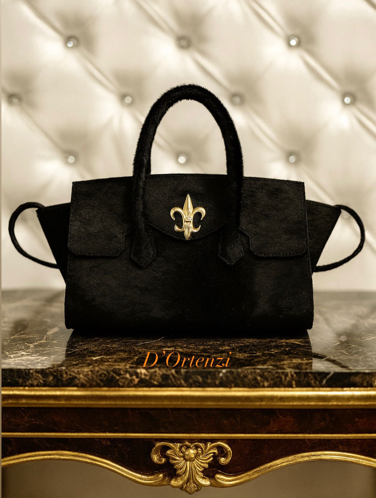 Black Iris Pony Leather Bag